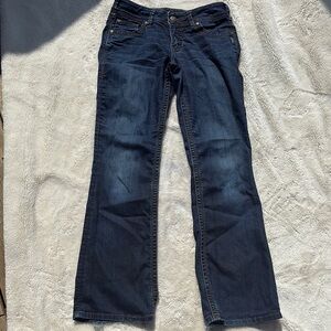 Suki Silver Mid-Rise Bootcut Jeans Size W27 L30 Faded Wash Y2K Denim